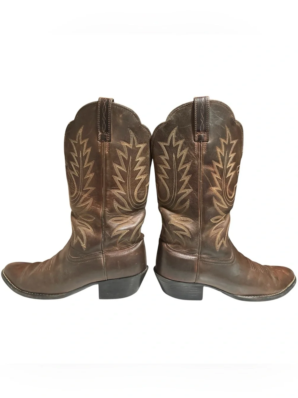 Ariat Women’s Heritage Brown Leather Western Cowboy Boots with Embroidery - 7B - Picture 3 of 9
